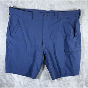 Huk Shorts Mens 3XL Blue Fishing Stretch Cargo Zip Pocket Lightweight Casual
